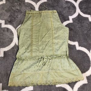 Speechless Halter Top Womens Medium Lace Detail Keyhole Green NWT